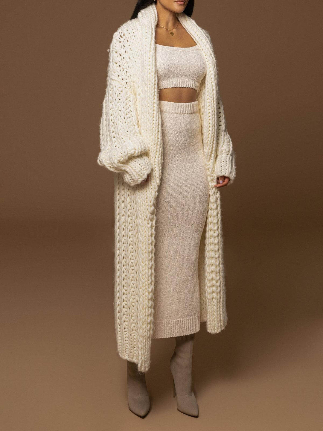 Renali - Shawl Collar Knitted Coat