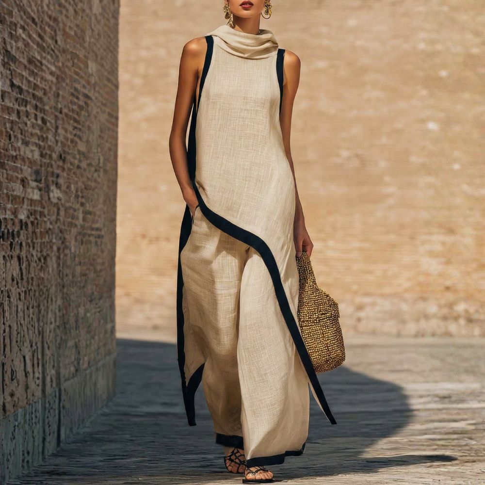 Avylen - Asymmetric Cut Linen-Cotton Set