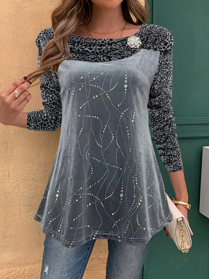 Avenya - Foil Lapel Knit Pullover Set