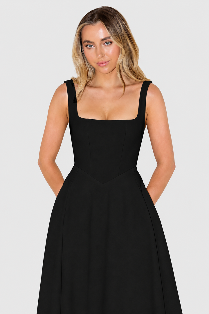 Kelara - Square Neck Woven Dress