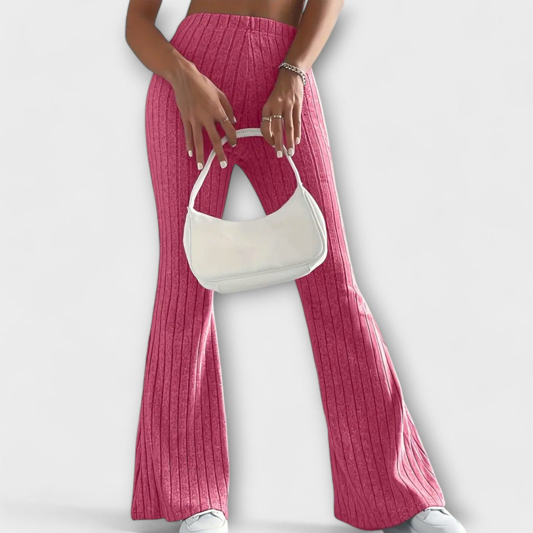 Velara - Elastic Waistband Woven Trousers