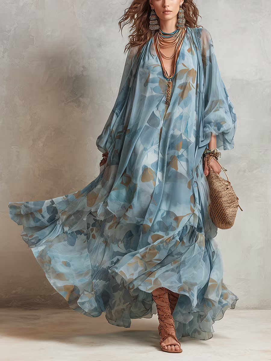 Avyra - Maxi Silk-Blend Long Dress