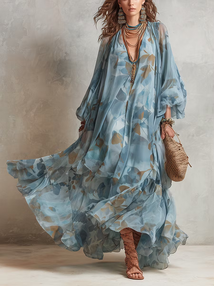 Avyra - Maxi Silk-Blend Long Dress