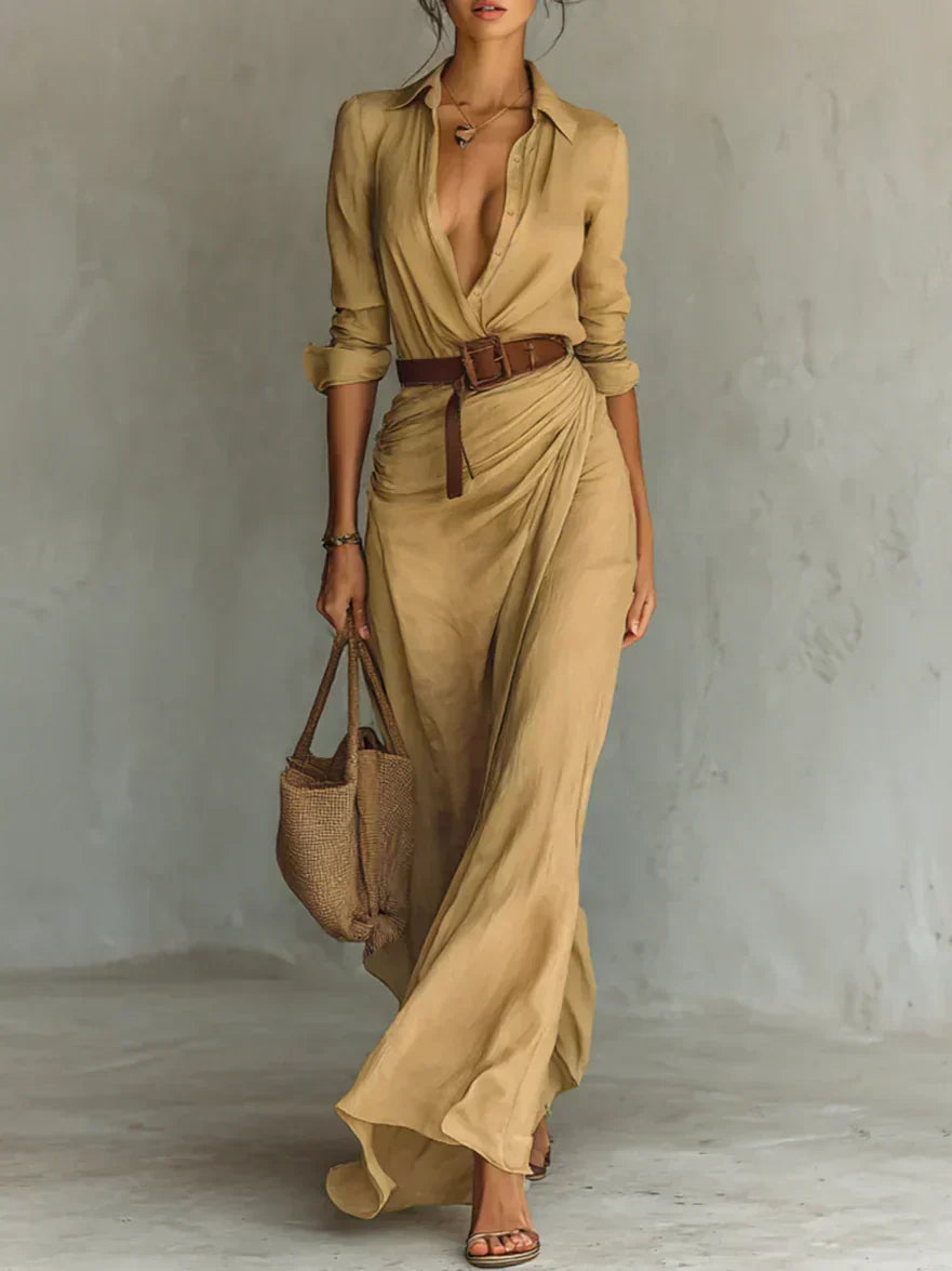 Sevra - Tie-Belt Maxi Dress