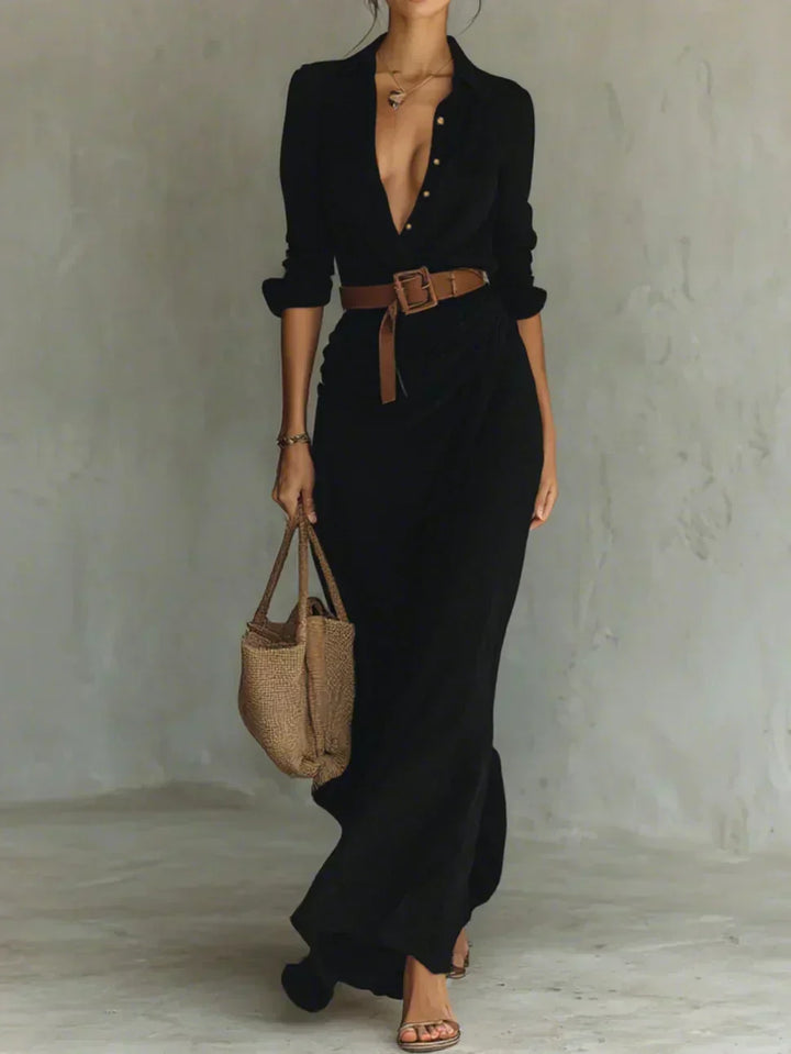 Sevra - Tie-Belt Maxi Dress