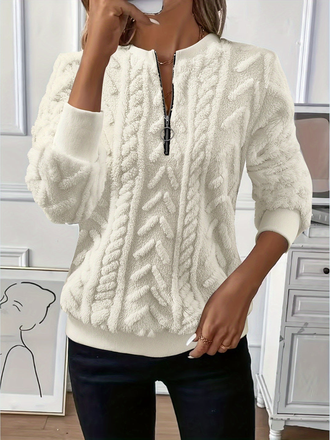 Tirena - Lined Knit Sweatshirt