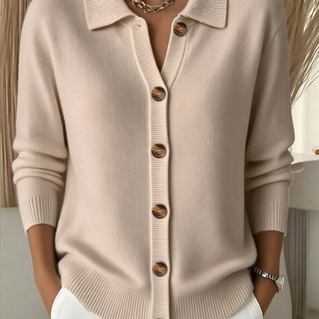 Relani - V-Neck Rib-Knit Cardigan