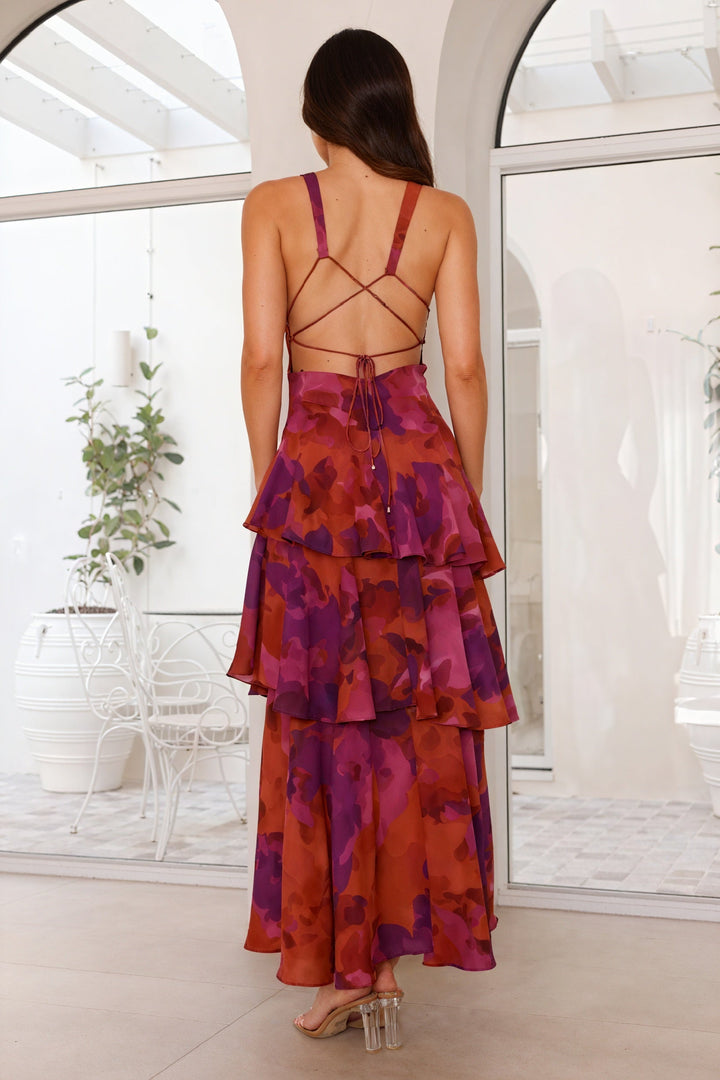 Luniva - V-Neck Floral Print Dress