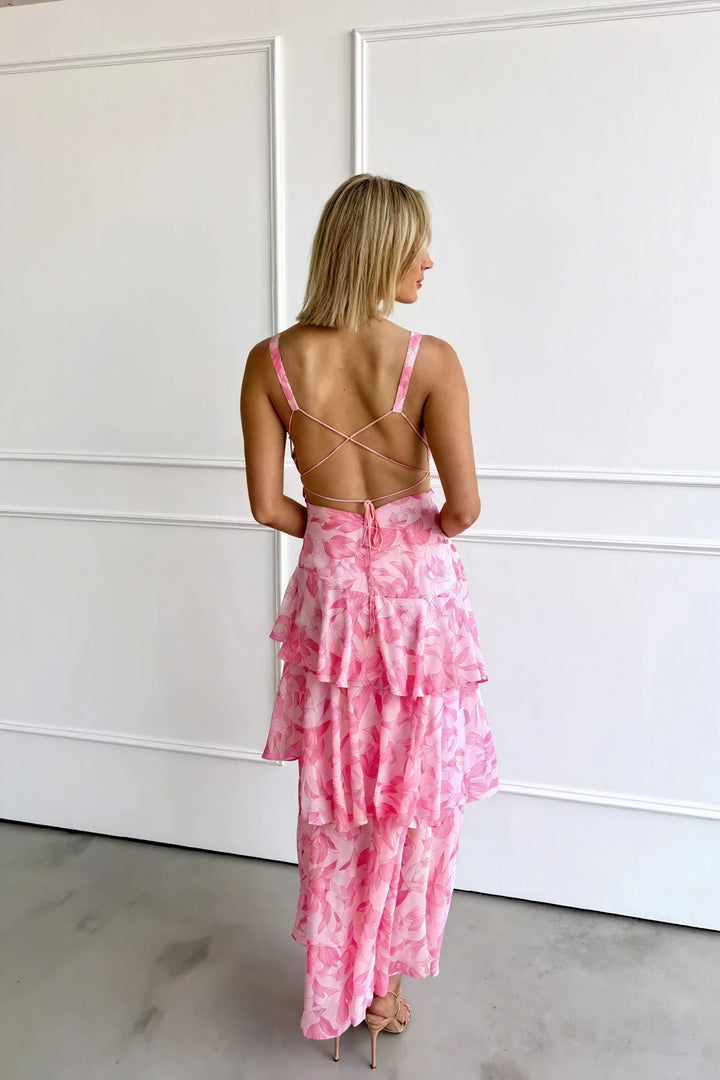 Luniva - V-Neck Floral Print Dress