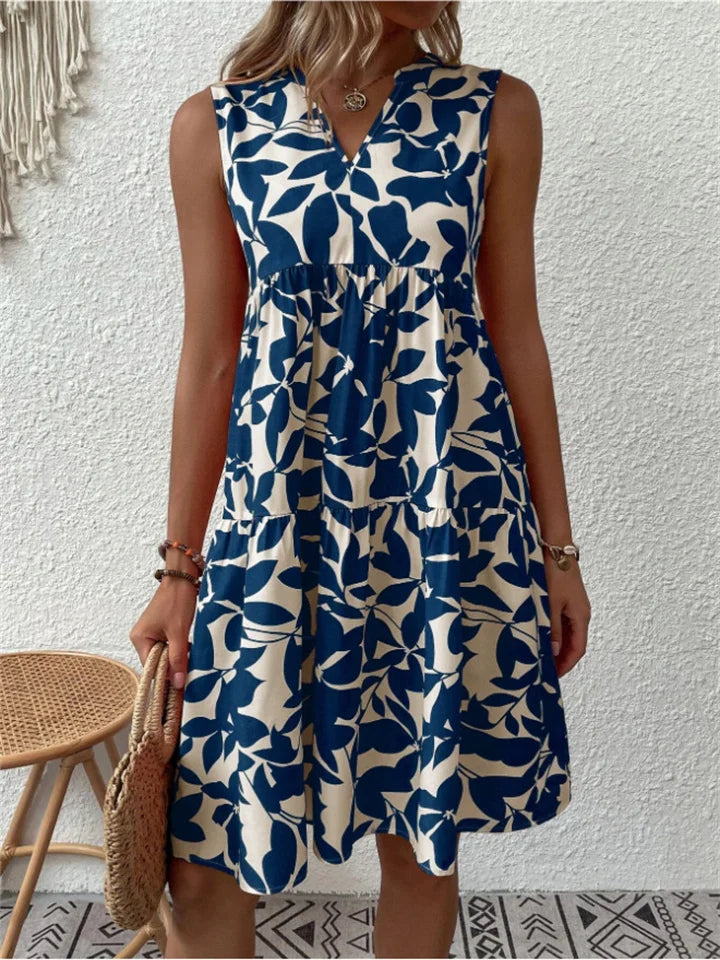Nivara - Flared-Cut Polka-Dot Midi Dress
