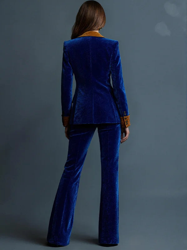 Kelira - Colour-Blocked Velvet Suit