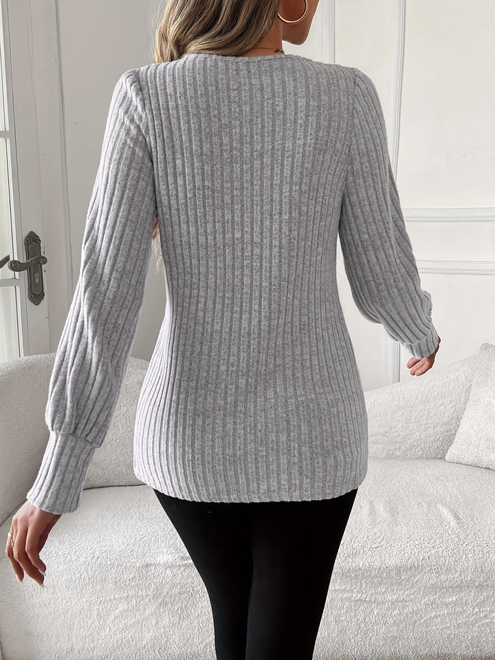 Nivara - Lace-Trim Round Neck Knit T-Shirt
