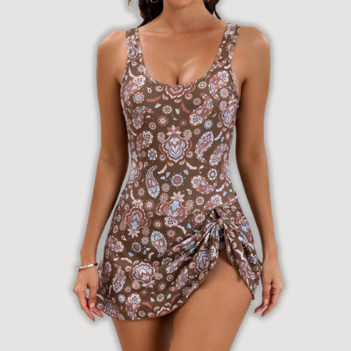 Calira - Side-Tie Stretch-Knit Swimwear With Skirt