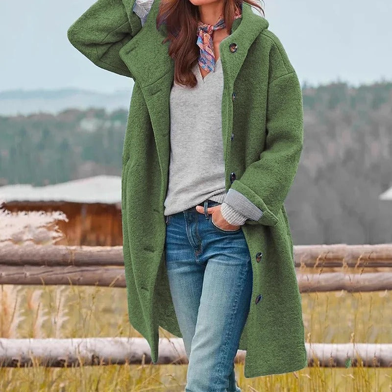 Rivena - Belted Woven Long Coat