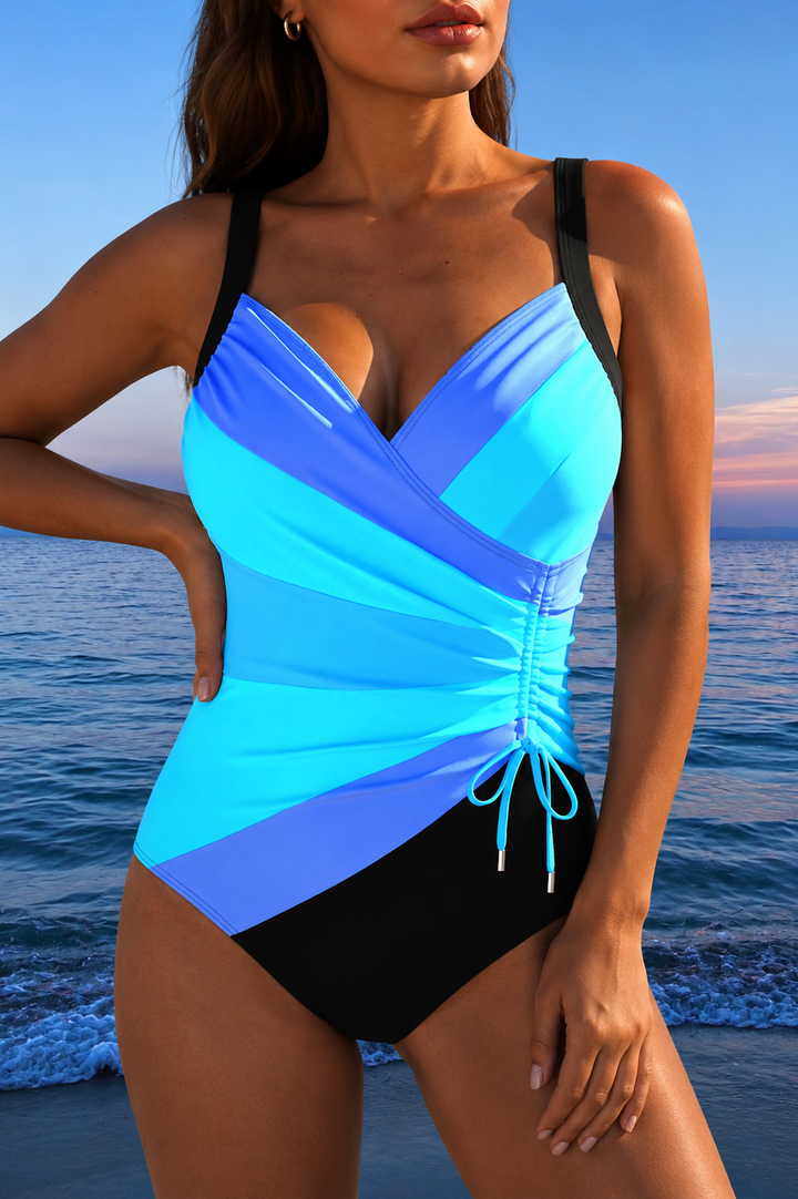 Nalori - Surplice Front Printed Swimsuit