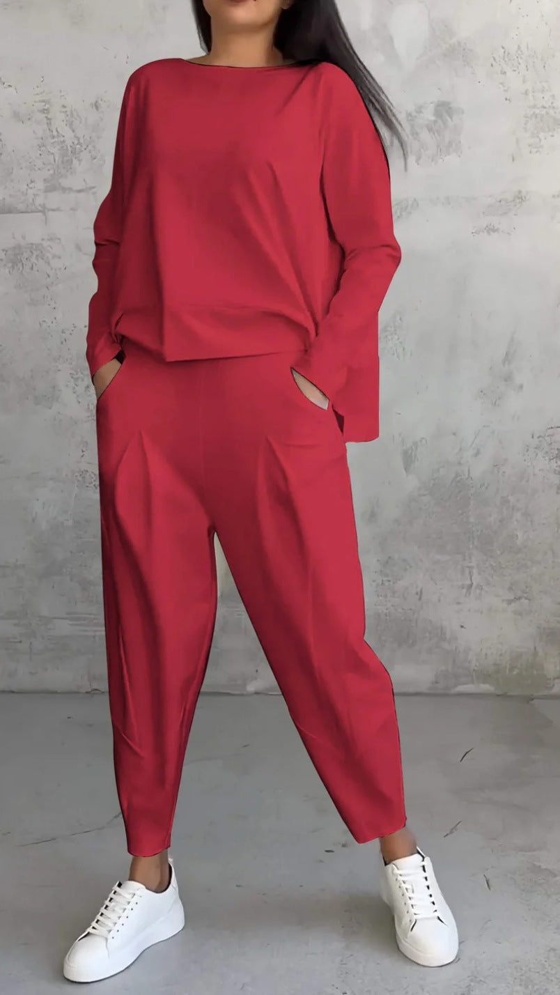 Mirevi - Round Neck Cotton Blend Set