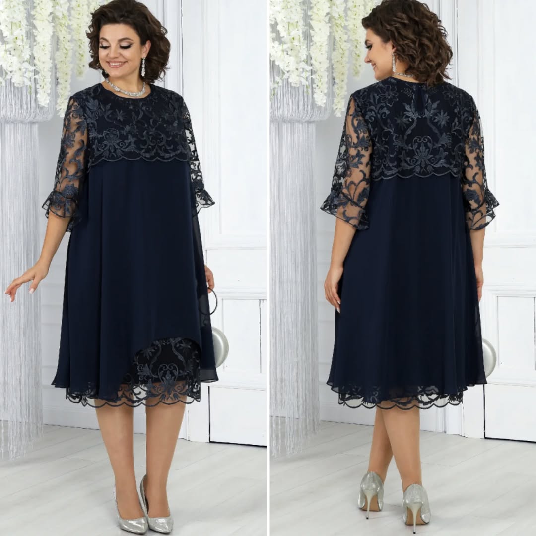 Novira - Patchwork Chiffon Dress