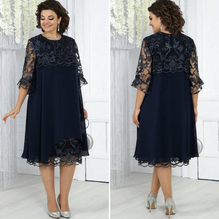 Novira - Patchwork Chiffon Dress