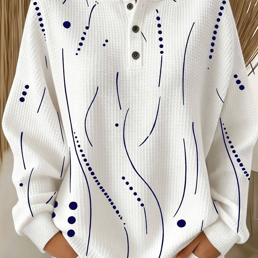 Calira - Polka Dot Waffle Knit Top