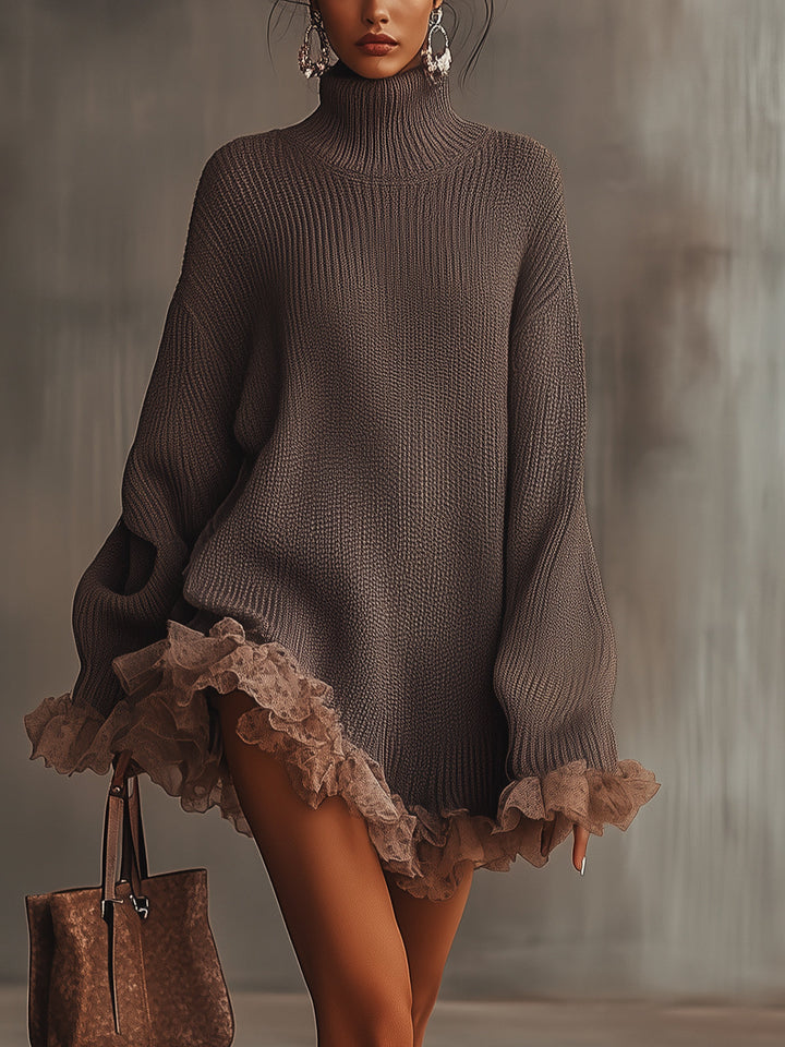 Rivana - Ruffled Hem Knit Dress