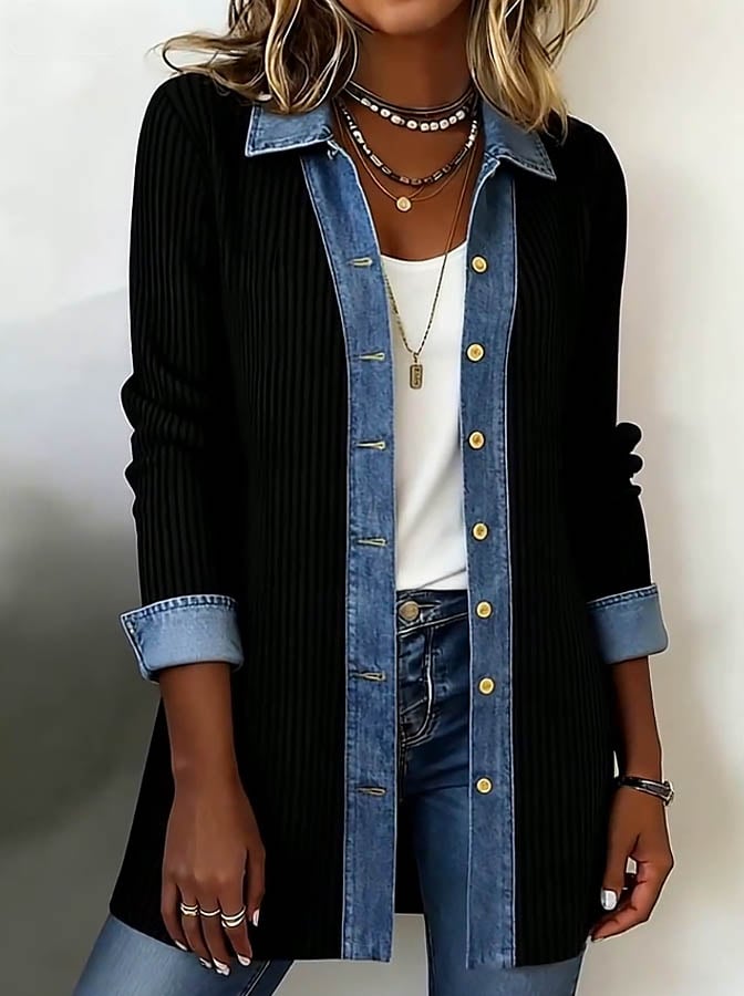 Kivara - Contrast Patchwork Woven Jacket