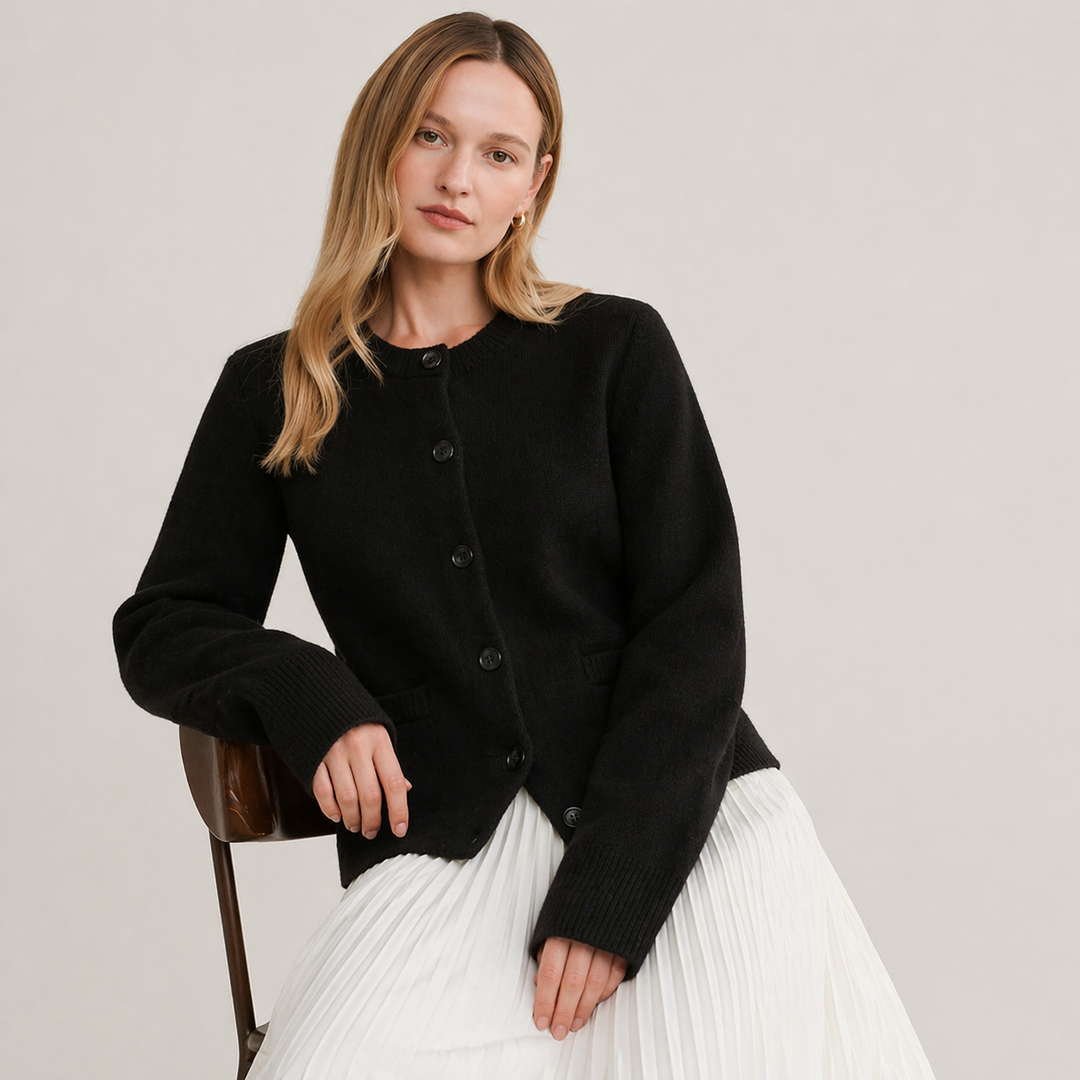 Leniva - Button-Front Knit Cardigan