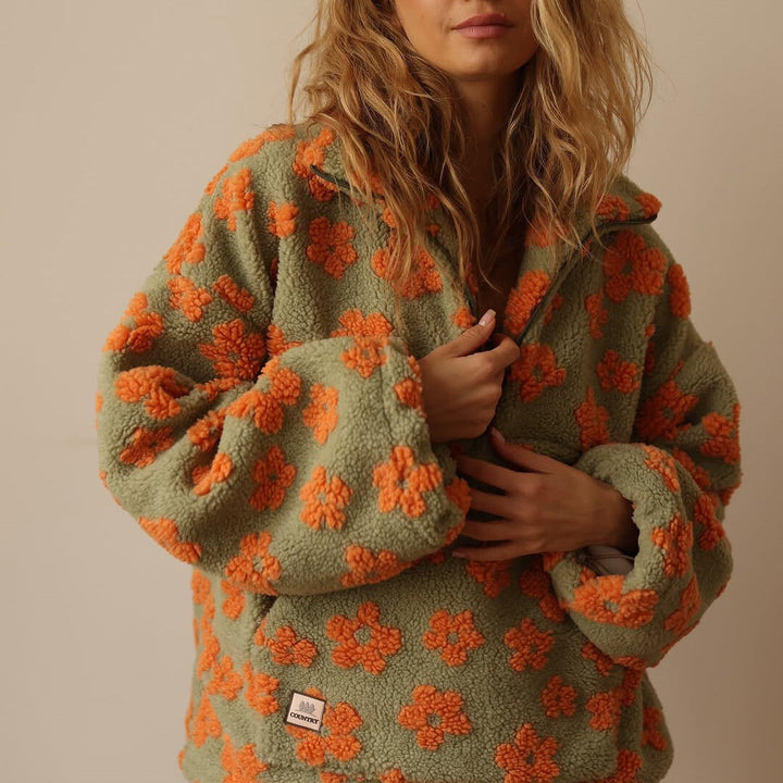 Avenli - Floral Print Fleece Pullover