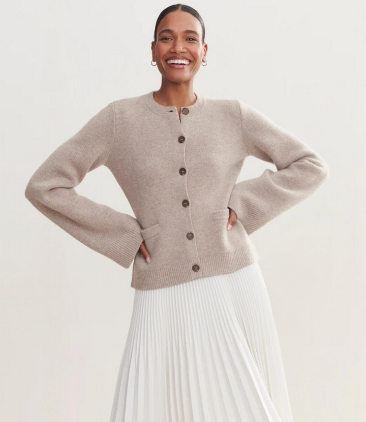 Leniva - Button-Front Knit Cardigan
