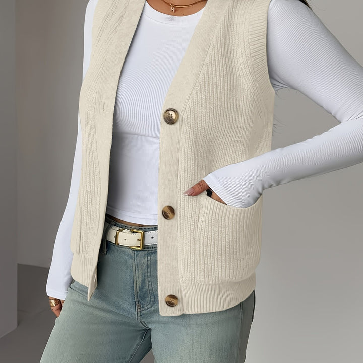 Vesara - V-Neck Knit Vest