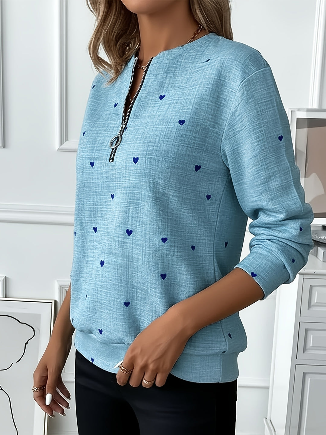Renali - Ring-Pull Half-Zip Knit Sweatshirt