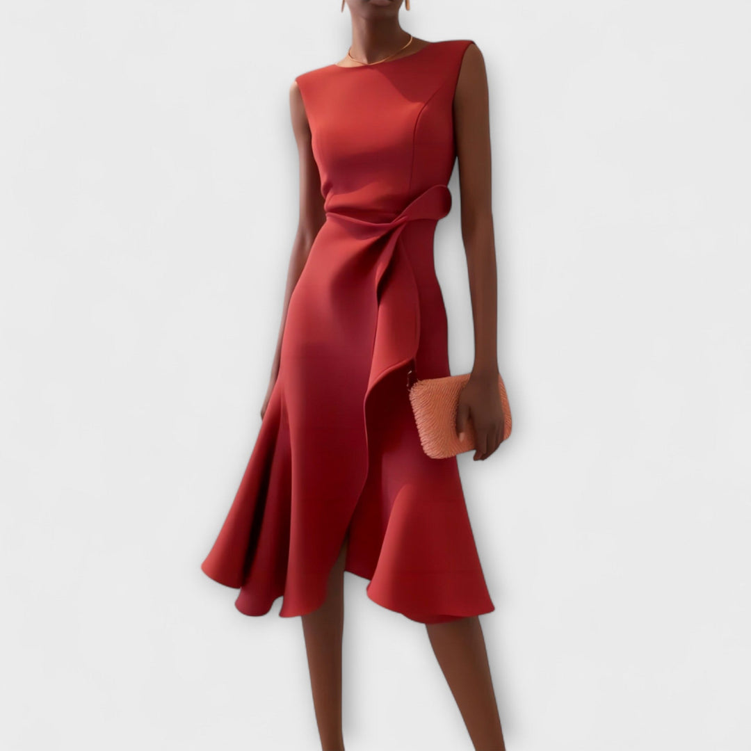 Nivara - Waist-Knot Pleated Dress