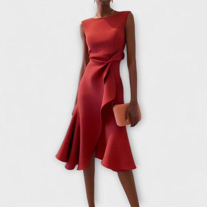 Nivara - Waist-Knot Pleated Dress