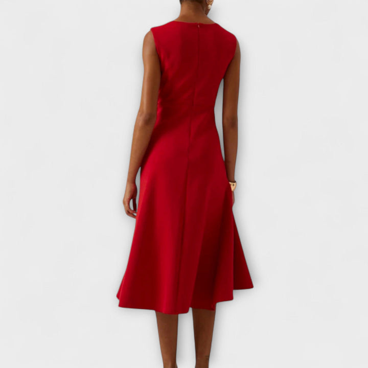 Nivara - Waist-Knot Pleated Dress