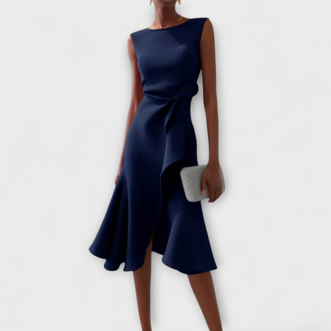 Nivara - Waist-Knot Pleated Dress