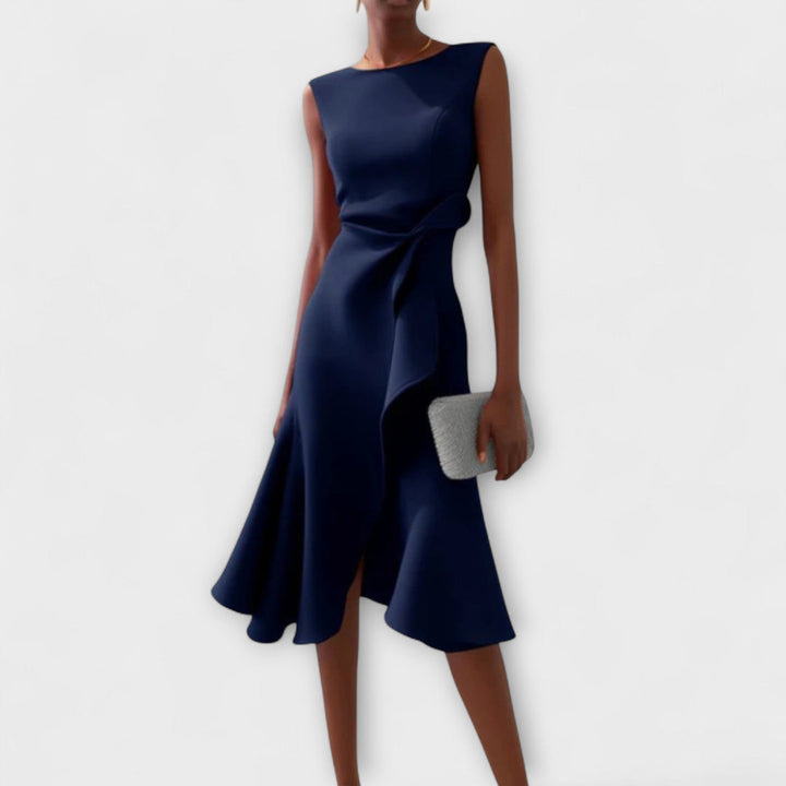 Nivara - Waist-Knot Pleated Dress