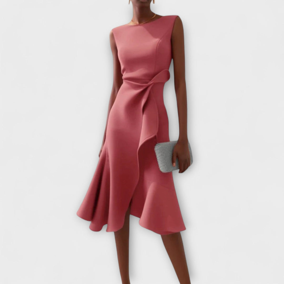 Nivara - Waist-Knot Pleated Dress
