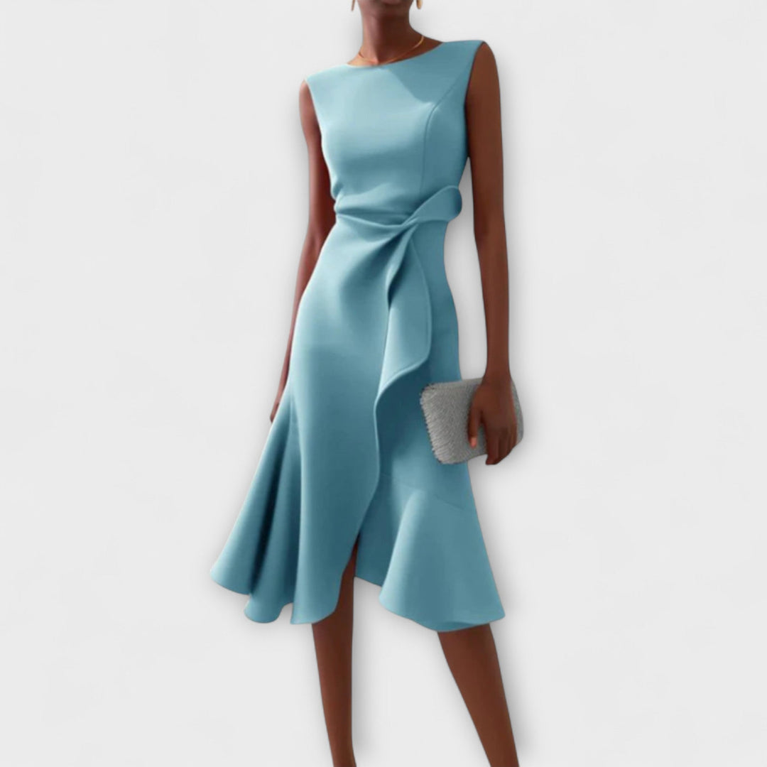 Nivara - Waist-Knot Pleated Dress