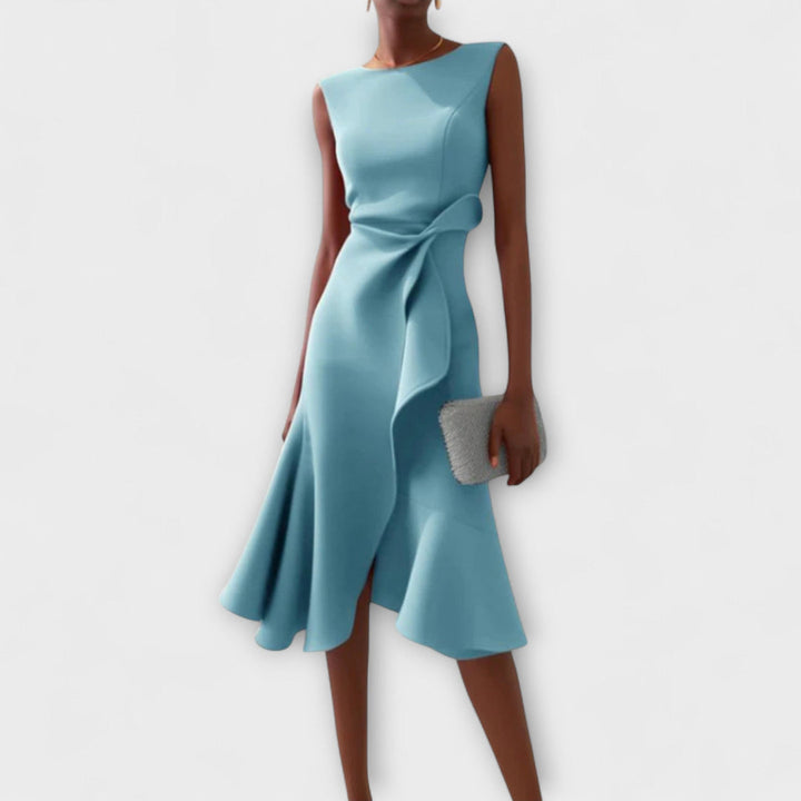 Nivara - Waist-Knot Pleated Dress