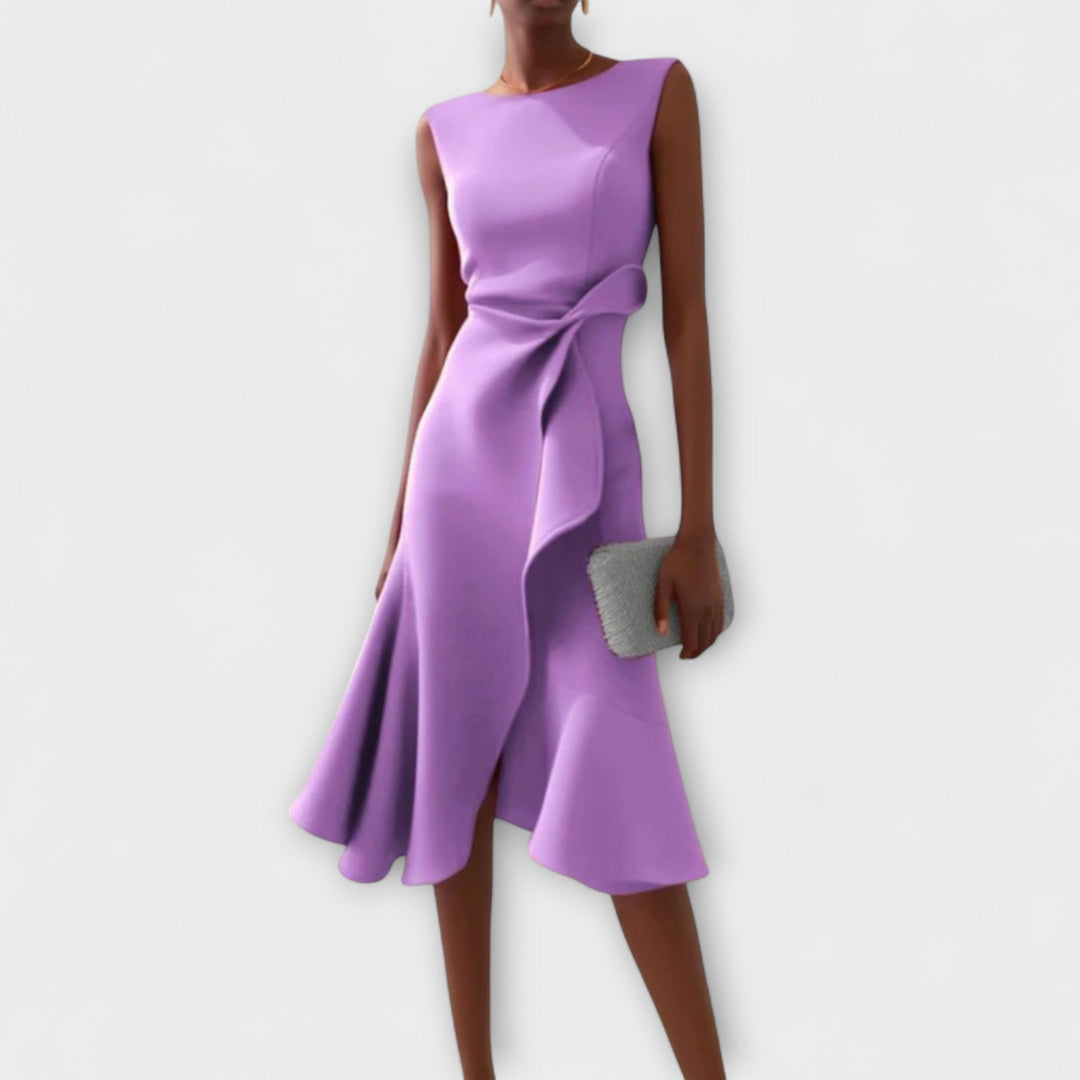 Nivara - Waist-Knot Pleated Dress