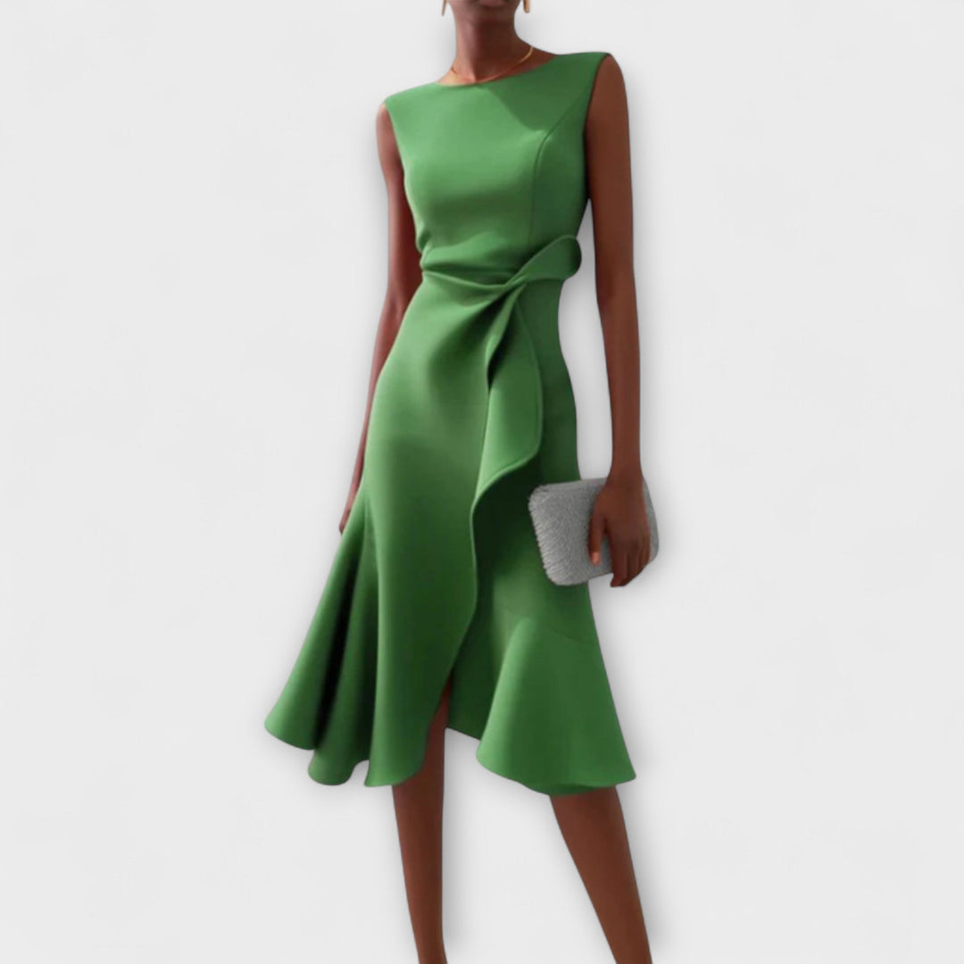 Nivara - Waist-Knot Pleated Dress
