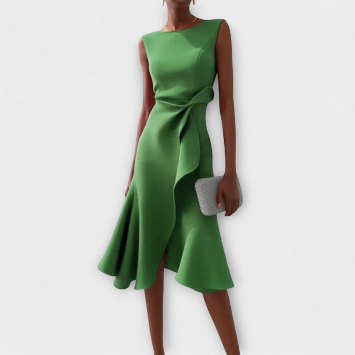 Nivara - Waist-Knot Pleated Dress