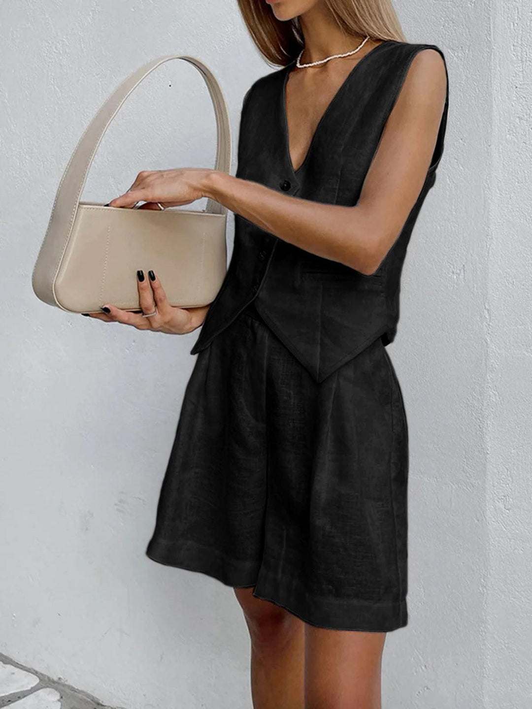 Rilena - V-Neck Linen Set