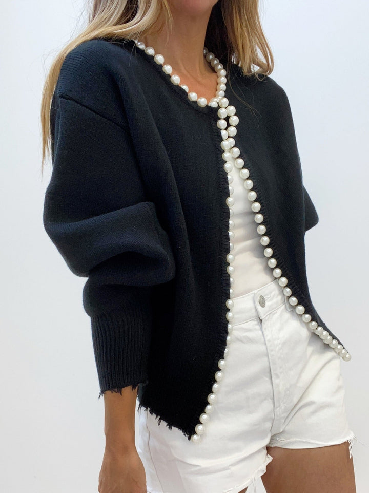 Virela - Pearl-Trim Knit Jacket