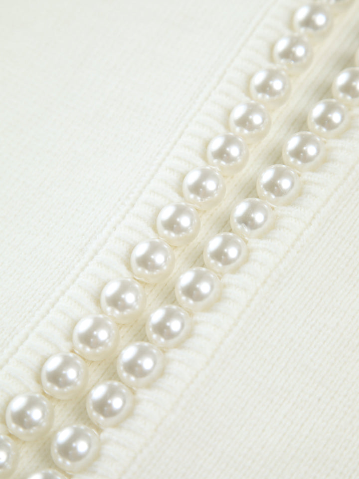 Virela - Pearl-Trim Knit Jacket
