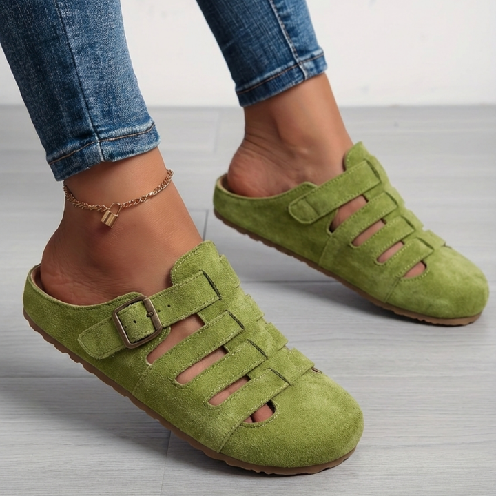 Veslyn - Side-Buckle Cut-Out Mules