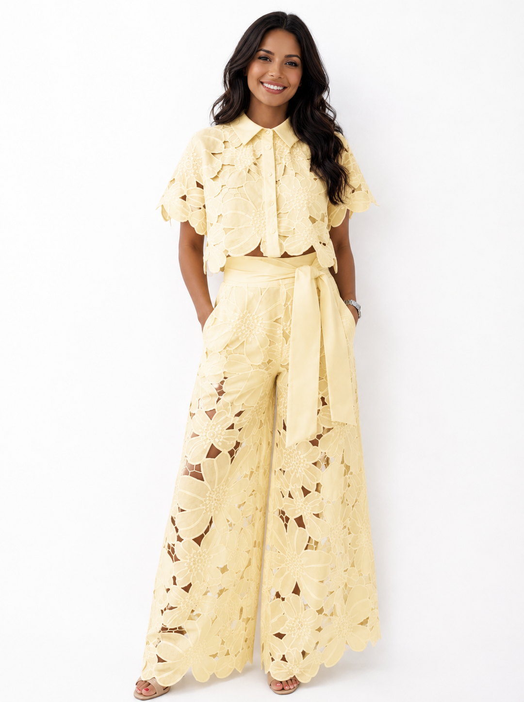 Noreli - Scalloped Hem Lace Set