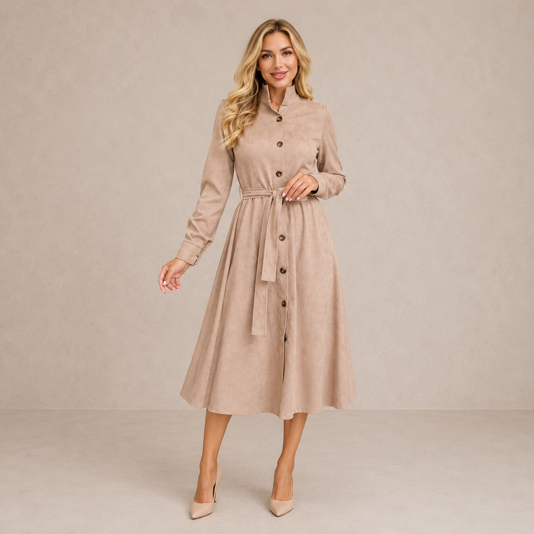 Evyra - Button-Front Woven Midi Dress