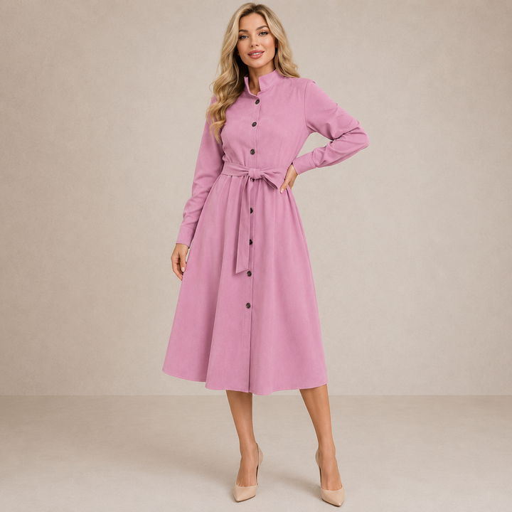 Evyra - Button-Front Woven Midi Dress
