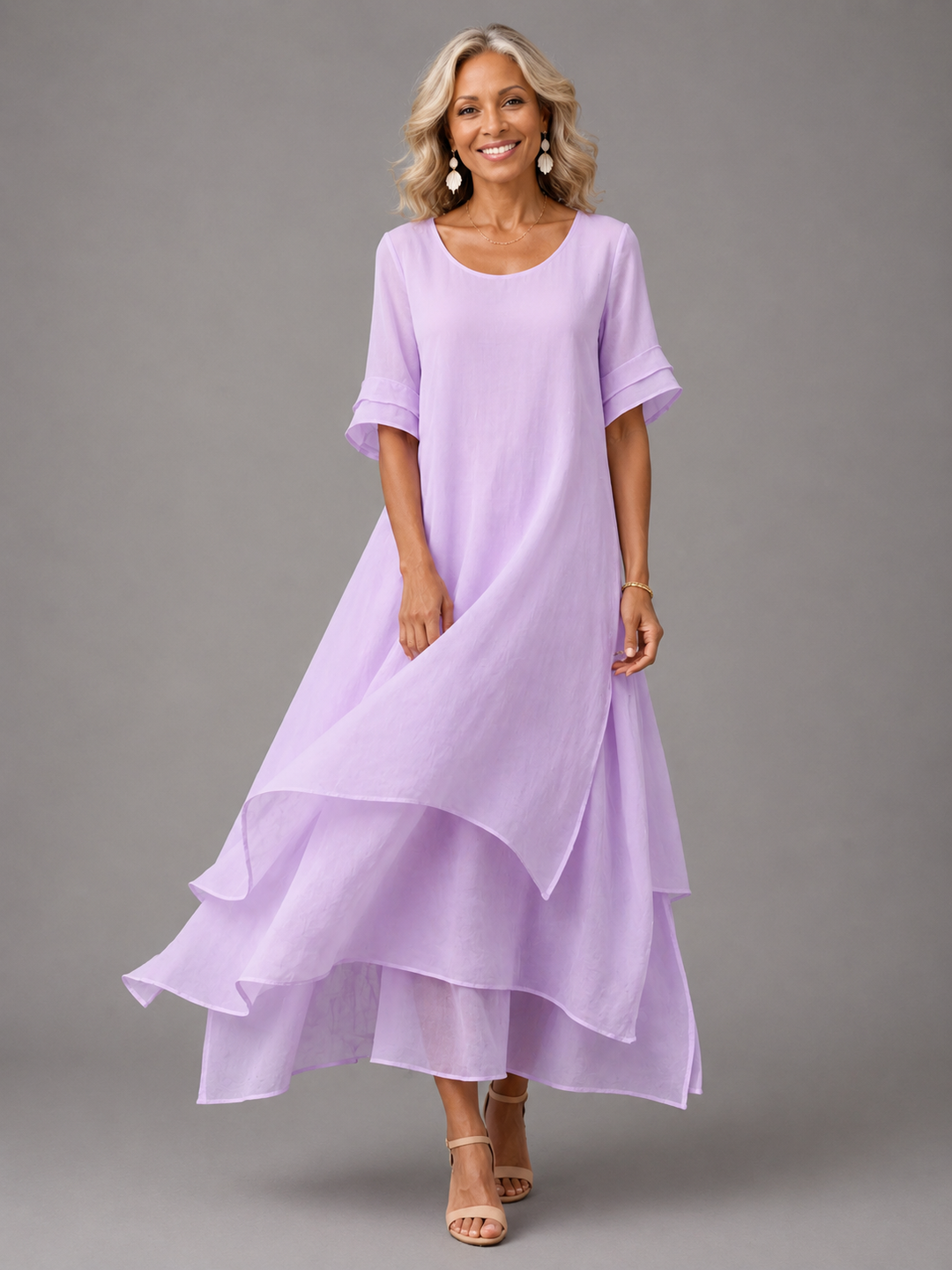 Arlise - Layered Skirt Maxi Dress
