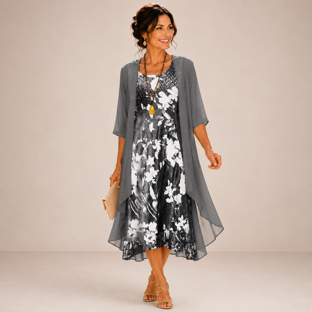 Noreli - Two-Layer Woven Midi Dress